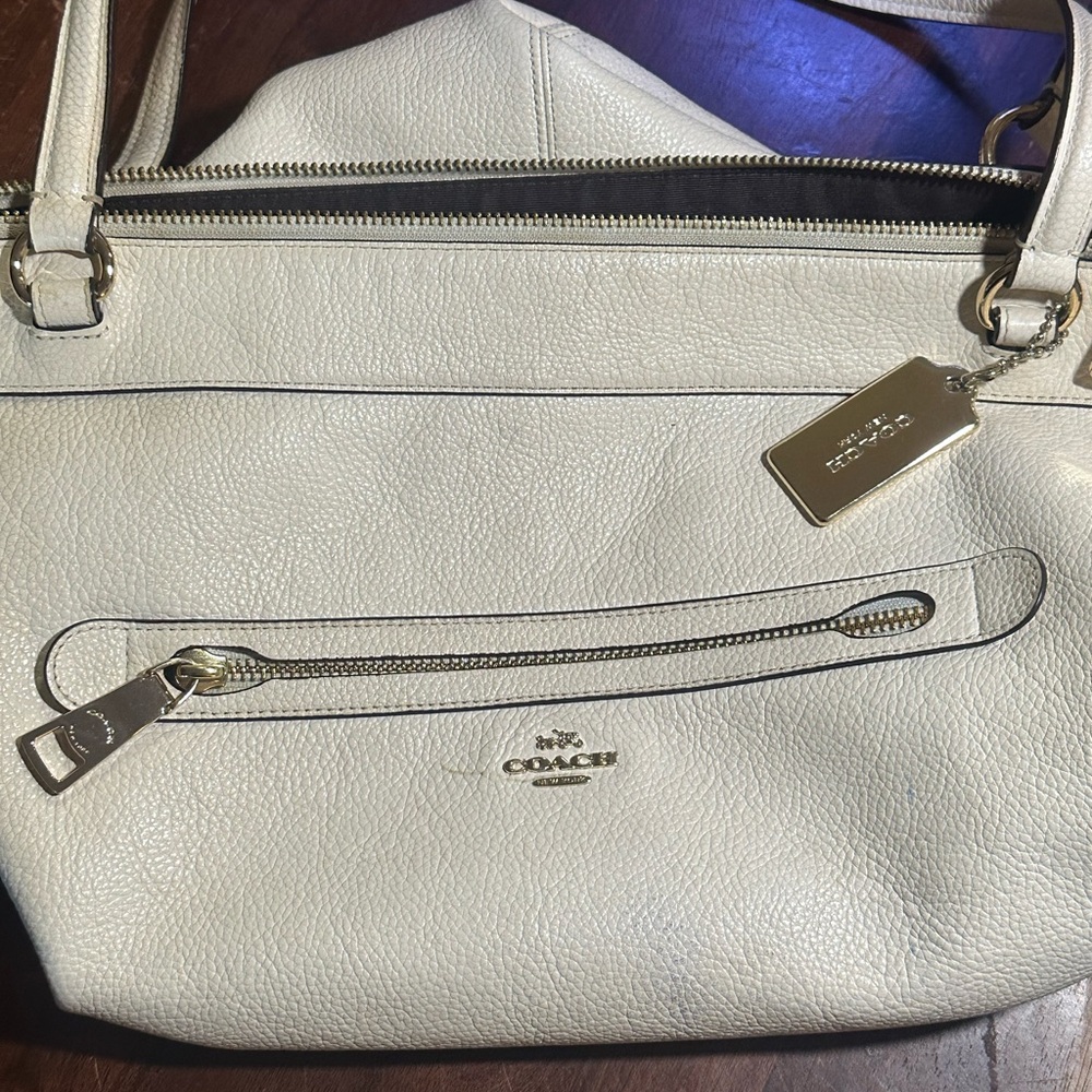 Coach Cream Leather Women's Bag